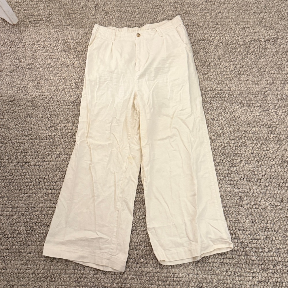 Madewell Off-White Elastic Waist Pants - Picture 4 of 5